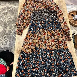 umgee size 10 dress blue and orange